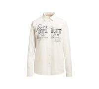 SOCCX Damen Langarmbluse mit Logo-Flock-Print Ivory, XXXL