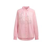 SOCCX Damen Langarmbluse mit Streifenstruktur und Artwork French Rose, XXXL
