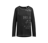 Rundhalsshirt SOCCX, Damen, Gr. XXL, schwarz, Single Jersey, Material: 100% Baumwolle, Glitzermuster, bedruckt, regular fit normal, Rundhals, eingesetzt gerader Abschluss, Shirts Rundhalsshirt, aus Ba