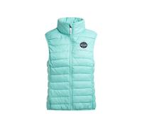 SOCCX Damen Leichte Steppweste mit Prints und Patch New Aqua, Xxl