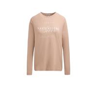 SOCCX Damen Oversized Longsleeve mit Label Print Golden Sand, M