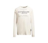 SOCCX Damen Oversized Longsleeve mit Label Print Ivory, XXXL