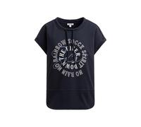 SOCCX Damen Oversized-Shirt mit Artwork aus Schmucksteinen Blue Navy, L