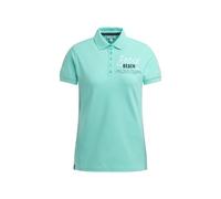 SOCCX Damen Poloshirt aus Pikee mit Backprint, feminin tailliertes Kurzarm Polohemd - 95% Baumwolle, 5% Elasthan