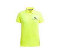 SOCCX Damen Poloshirt aus Pikee mit Backprint, feminin tailliertes Kurzarm Polohemd - 95% Baumwolle, 5% Elasthan