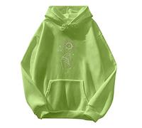 soccx Damen Pullover Fleece leichte Sweatshirts Damen Long Hoodie Damen XXL Jacke zum joggen Damen Winter Kurze Weste Damen mit Kapuze Langarmshirt Damen grün weihnachtsmotiven Hemdbluse