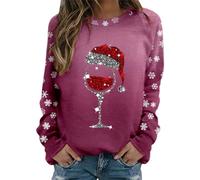 soccx Damen Pullover rosa Sweatshirt Damen Weiss mit Spitze großer Hoodie Damen Fleece Jacke Damen XXL mäntel Frauen übergröße Basic Langarmshirt Damen Crop Weihnachtspulli Funktionsshirt