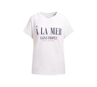 Rundhalsshirt SOCCX, Damen, Gr. 3XL, weiß, Single Jersey, Material: 100% Baumwolle, bedruckt, regular fit normal, Rundhals, eingesetzt, Shirts Rundhalsshirt, mit Turn-Up-Ärmel (91198530-XXXL) weiß