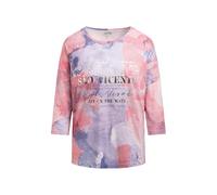 Rundhalsshirt SOCCX, Damen, Gr. L, apricot sunset, Single Jersey, Material: 100% Baumwolle, bedruckt, loose fit normal, Rundhals, eingesetzt gerader Abschluss, Shirts Rundhalsshirt, aus Baumwolle (917