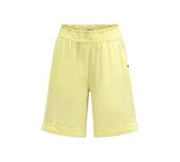 Shorts SOCCX, Damen, Gr. 3XL, Normalgrößen, vivid lemon, Web, Material: 55% Leinen, 45% Viskose, unifarben, regular fit knielang, Hosen Shorts, mit Turn-Up-Saum (10783351-XXXL) vivid lemon