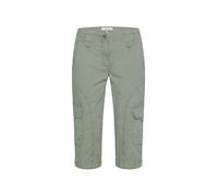 SOCCX Damen Shorts, Bermuda Kurze Hose Sommer aus Baumwoll-Stretch-Popeline mit Beintaschen, Regular Fit Faded Olive, XXL