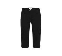 SOCCX Damen Shorts, Bermuda Kurze Hose Sommer aus Baumwoll-Stretch-Popeline mit Beintaschen, Regular Fit Black, M