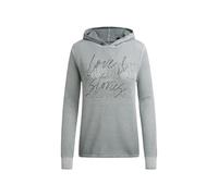 SOCCX Damen Strick-Hoodie mit Mesh-Struktur und Artwork Lunar Grey, XXXL