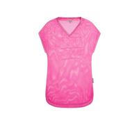 SOCCX Damen Strickshirt mit V-Ausschnitt und Backprint Neon Magenta, L