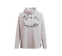SOCCX Damen Strukturiertes Langarmshirt mit Streifen und Kragen