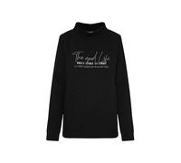 Sweater SOCCX, Damen, Gr. XL, schwarz, Material: 68% Polyester, 29% Viskose, 3% Elasthan, bedruckt, regular fit, Rundhals, eingesetzt Bündchen, Sweatshirts, mit Stehkragen (33201565-XL) schwarz