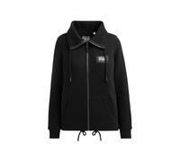 SOCCX Damen Sweatjacke mit hohem Kragen und Rücken-Print Black, XXL