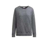 SOCCX Damen Sweatshirt mit Glitter Artwork Blue Navy, XXXL