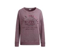 SOCCX Damen Sweatshirt mit Glitter Artwork Night Plum, XXXL