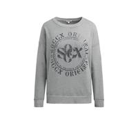 SOCCX Damen Sweatshirt mit Glitter Artwork Smart Grey, XXL