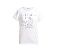 SOCCX Damen T-Shirt Loose Fit mit Tunnelzugband im Saum Opticwhite, L