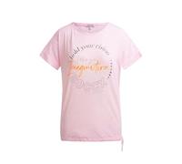 Rundhalsshirt SOCCX, Damen, Gr. XL, smooth rose, Single Jersey, Material: 100% Baumwolle, Glitzermuster, bedruckt, loose fit normal, Rundhals, angeschnitten gerader Abschluss, Shirts Rundhalsshirt, mi