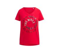 SOCCX Damen T-Shirt mit Print und Pailletten-Details Red Heaven, M