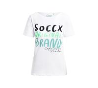 Rundhalsshirt SOCCX, Damen, Gr. M, weiß, Web, Material: 100% Baumwolle, bedruckt, regular fit normal, U-Boot-Ausschnitt, eingesetzt gerader Abschluss, Shirts Rundhalsshirt, aus Baumwolle (68216052-M) 