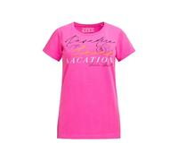 Rundhalsshirt SOCCX, Damen, Gr. XS, neon magenta, Single Jersey, Material: 100% Baumwolle, bedruckt, regular fit normal, Rundhals, eingesetzt gerader Abschluss, Shirts Rundhalsshirt, mit Necktape (587