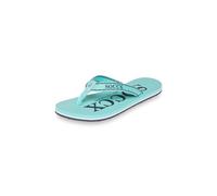 SOCCX Damen Zehentrenner Beach Sandale mit Logo Design Aqua Splash, 37