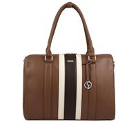 Socha Laptoptasche & Businesstasche/Aktentasche für Damen, Choco Stripe 17,3 Zoll, aus brauner Feinsynthetik, herausnehmbares Laptopfach, Vollausstattung, extra viel Platz