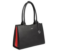 Socha Laptoptasche & Businesstasche/Umhängetasche für Damen, Wave Black 14 Zoll, schwarz aus Feinsynthetik, herausnehmbares Laptopfach, Vollausstattung