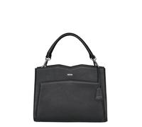 Socha Laptoptasche Damen/Schultertasche Frauen/Designertasche mit Tragegurt - Elegant - Leder - Diamond Edition - 14 Zoll Schwarz