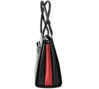 Socha Laptoptasche für Frauen 15,6 Zoll herausnehmbares Laptopfach Premium Wave Schwarz Leder