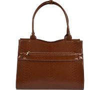 Socha Laptoptasche für Frauen 15,6 Zoll Slim Fit herausnehmbares Laptopfach Croco Jet Braun