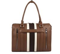 Socha Laptoptasche für Frauen 17,3 Zoll herausnehmbares Laptopfach BB Choco Stripe Braun