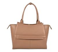 Socha Laptoptasche für Frauen 17,3 Zoll herausnehmbares Laptopfach Diamond Caddy Camel Leder