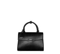 Socha Tablettasche Damen/Businesstasche Frauen/Handtasche mit Tragegurt - Elegant - Extra leichte Synthetik Kroko - Tiny Tip Black - 10 Zoll Schwarz