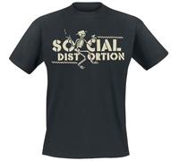Social Distortion Checkered Skellie Männer T-Shirt schwarz 3XL 100% Baumwolle Band-Merch, Bands