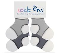 Sock Ons - Baby-Sockenhalter - 0-6 Months - 2er Pack - Grau - Amazing Value Pack - Erstaunliches Vorteilspaket - Baby-Socken immer anziehen!