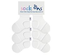 Sock Ons - Baby-Sockenhalter - 3er Pack - Erstaunliches Vorteilspaket - Baby-Socken immer anziehen! (Weiß, 0-6 Monate)