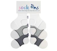 Sock Ons - Baby-Sockenhalter - 6-12 Months - 3er Pack - Grau - Amazing Value Pack - Erstaunliches Vorteilspaket - Baby-Socken immer anziehen!