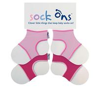 Sock Ons Kluge kleine Dinge, die Babysocken halten! - 0-6 Monate - TWIN PACKS (2 Stück) - Baby Pink & Fuchsia