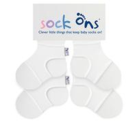 Sock Ons Kluge kleine Dinge, die Babysocken halten! - 0-6 Monate - TWIN PACKS (2 Stück) - White x 2