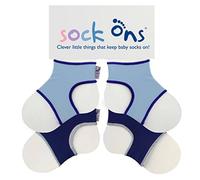 Sock Ons Kluge kleine Dinge, die Babysocken halten! - 6-12 Monate - TWIN PACKS (2 Stück) - Baby Blue & Navy