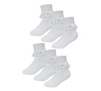 Sock Snob 10er Pack Baby Socken Rüschen für Mädchen Baumwolle Niedlich und Luxuriöse Weiße Spitzensocken (12-24 Monate, Weiß)