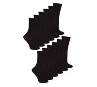 Sock Snob - 12 Paires Enfant Coton Chaussettes Uni Garçons et Filles Respirantes - Noir EU 27 - EU 29