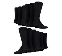 Sock Snob - 12 Paires Homme Chaussettes Coton Rayures Business - Noir EU 39 - 45