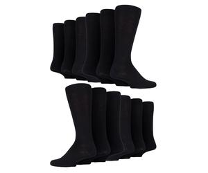 Sock Snob - 12 Paires Homme Chaussettes Coton Rayures Business - Noir EU 39 - 45
