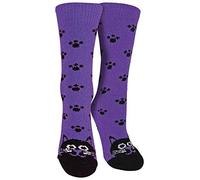 sock snob - 1er Pack Antirutsch Abs Rutschfest Kuschelsocken/Socken mit Cartoon Tiere Motiv (37-42 EU, KATZE)